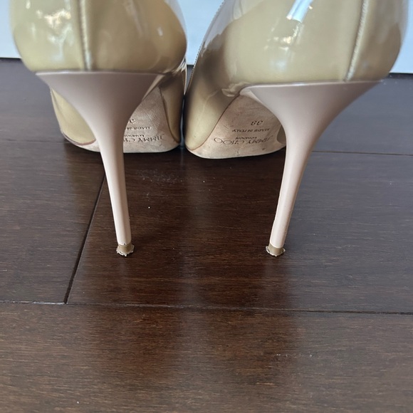 Jimmy Choo Nude Patent Leather Heels - Picture 3 of 5